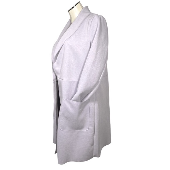 NWT STORY ON Amelia Open Front Long Blazer Lavender Suede Jacket Coat Size M - Picture 6 of 15